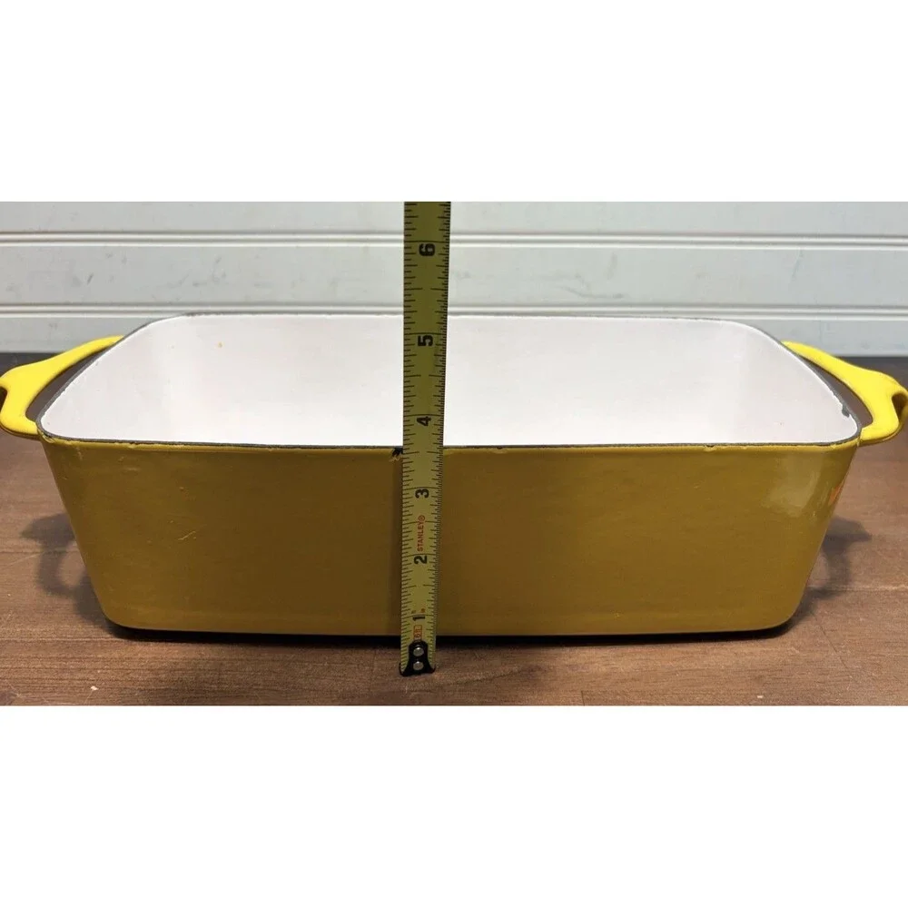 Vintage MCM Dansk Kobenstyle France Yellow Enamelware Baking Pan